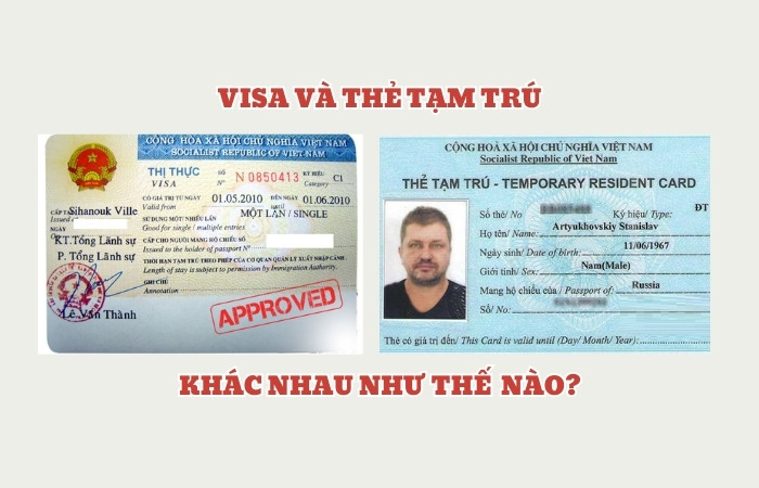 so sánh visa và thẻ tạm trú