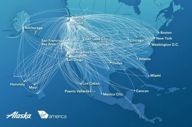 route map Alaska Airlines 