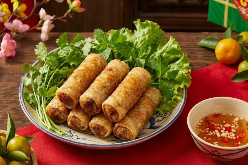 Nem r&aacute;n - M&oacute;n ăn truyền thống nổi tiếng tại H&agrave; Nội