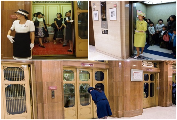 điều ngộ nghĩnh chỉ có ở nhật bản - nhân viên dịch vụ thang máy