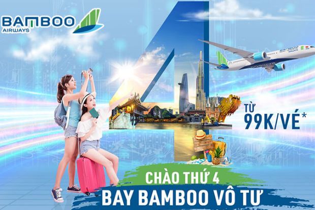 Vào thứ 4, hãng hàng không Bamboo Airways sẽ có chương trình khuyến mãi vé máy bay chỉ từ 99k. Khuyến mãi vé máy bay Đà Nẵng Hà Nội