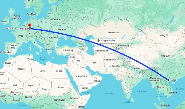Thời gian bay từ Hà Nội đến Frankfurt