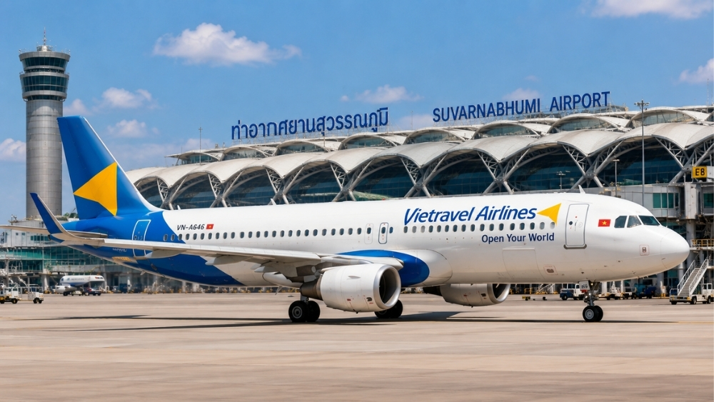 v&eacute; m&aacute;y bay đi Bangkok Vietravel Airlines