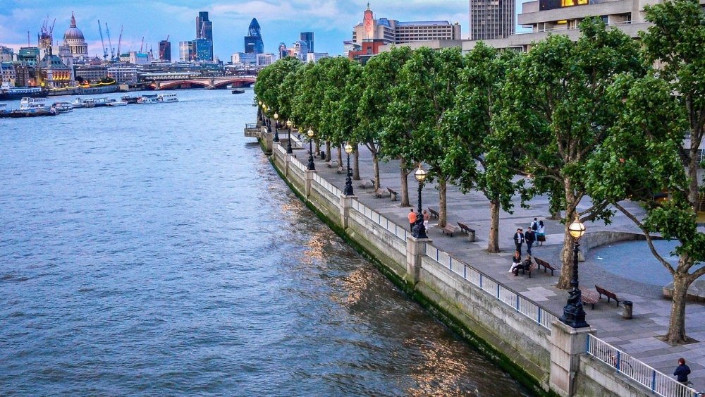 H&igrave;nh ảnh quang cảnh s&ocirc;ng Thames thơ mộng tại khu vực South Bank ở London.&nbsp;