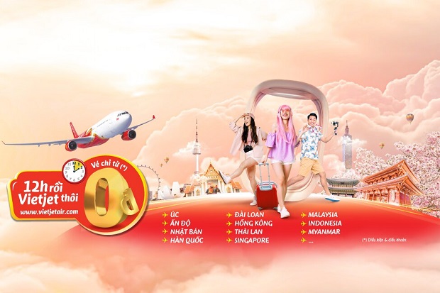 Khuyến m&atilde;i 0 đồng Vietjet Air