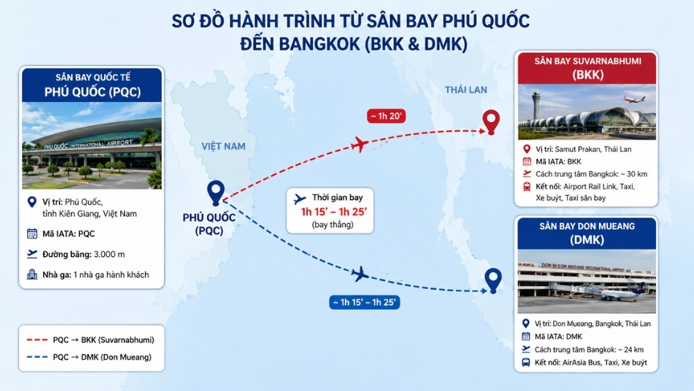 s&acirc;n bay Ph&uacute; Quốc đi Bangkok