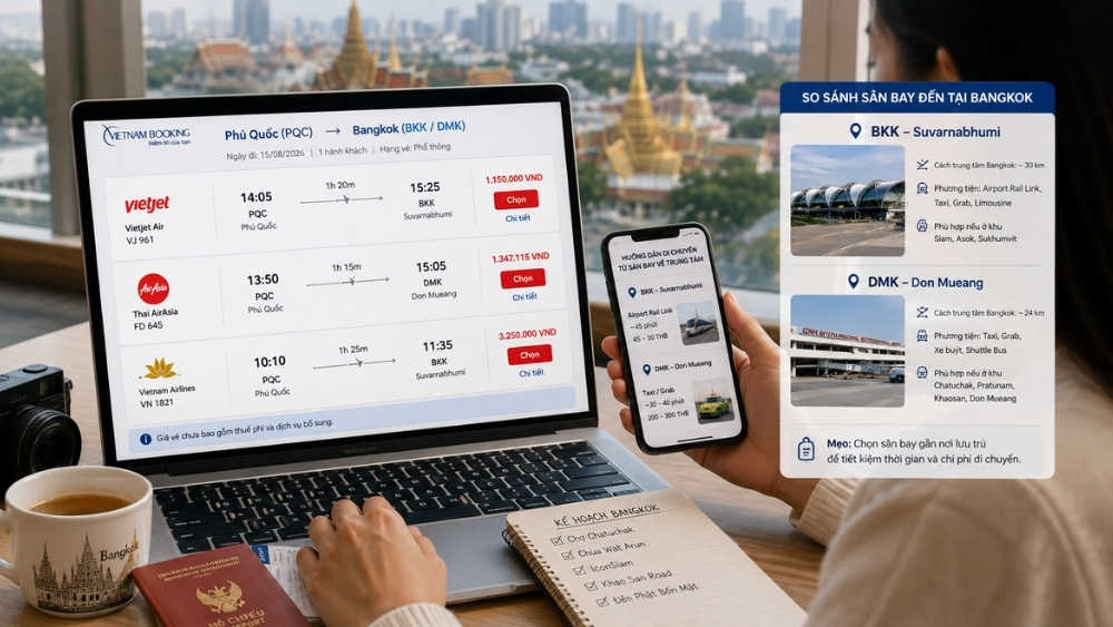kinh nghiệm đặt v&eacute; Ph&uacute; Quốc Bangkok