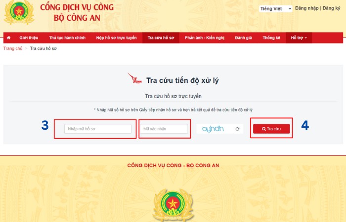 c&aacute;c bước tra cứu hộ chiếu trực tuyến