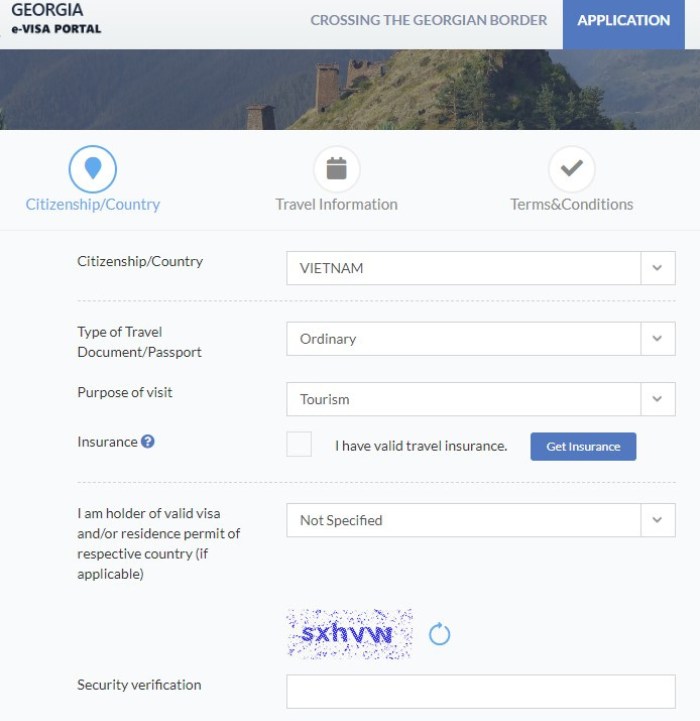 thủ tục&nbsp;xin e-visa&nbsp;Georgia
