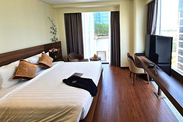 Sàn phòng ngủ được làm từ gỗ