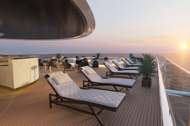 Đón bình minh ngay tại quầy bar Du thuyền Sea Star Ghế ngồi ở quầy cà phê