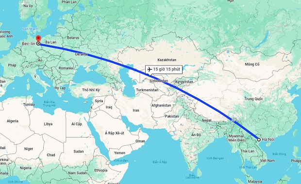 Thời gian bay từ Hà Nội đến Berlin