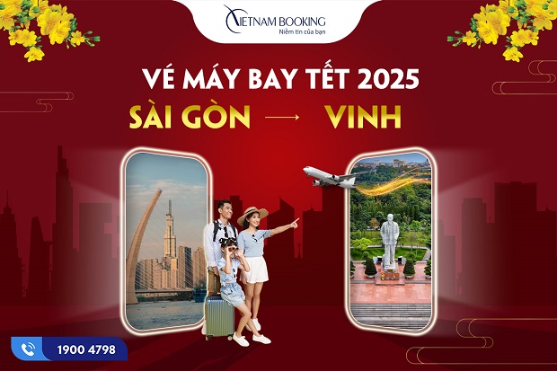 vé máy bay Tết 2025 Sài Gòn đi Vinh