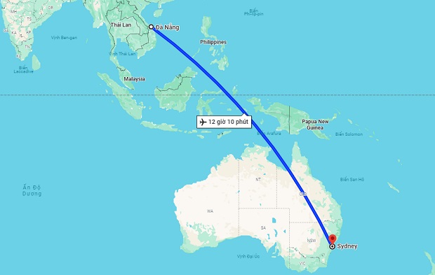 Thời gian bay từ Đà Nẵng đến Sydney