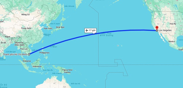 Thời gian bay từ TpHCM đến Los Angeles
