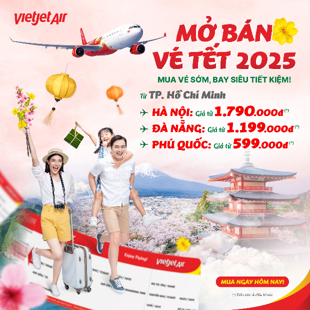 vé máy bay Tết 2025
