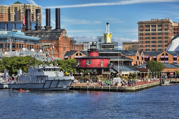 Inner Harbor khu vực bến cảng tại thành phố Baltimore