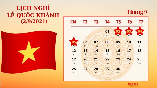 Lịch nghỉ lễ Quốc khánh 2/9/2025 chính thức