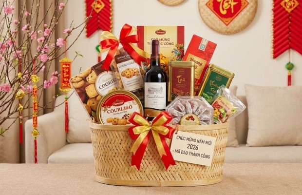 Tất cả c&aacute;c th&agrave;nh phần trong một giỏ qu&agrave; chuẩn chỉnh