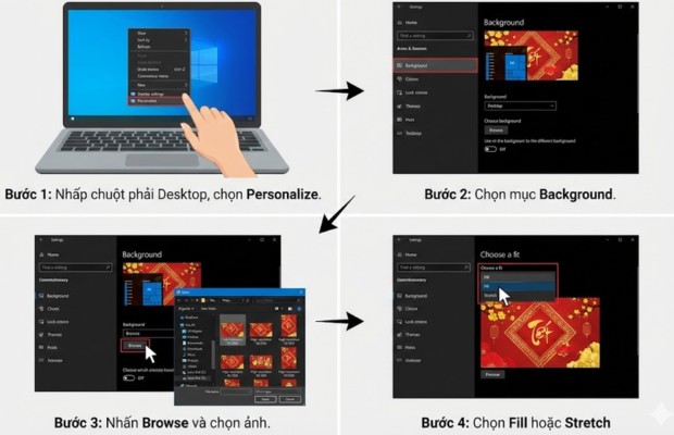 c&agrave;i đặt h&igrave;nh nền laptop đối với windows