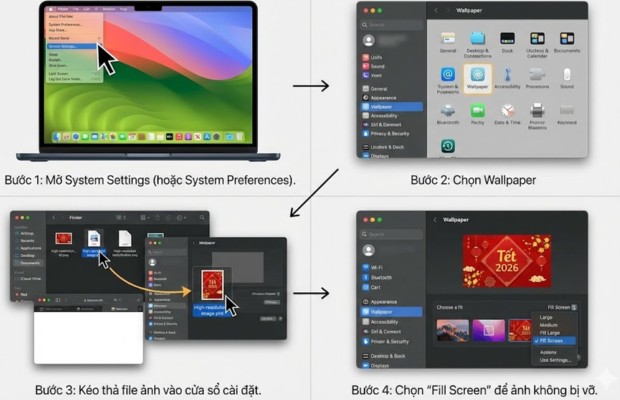 c&agrave;i đặt h&igrave;nh nền laptop đối với macbook