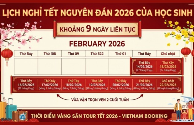 Lịch nghỉ Tết Nguy&ecirc;n đ&aacute;n 2026 của học sinh 