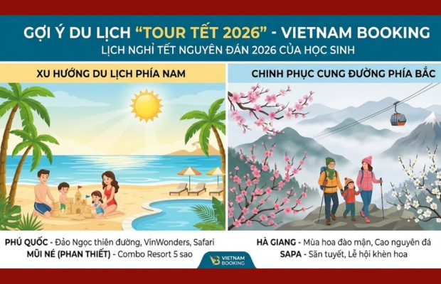 Gợi &yacute; trải nghiệm du lịch Tết 2026 c&ugrave;ng Vietnam Booking