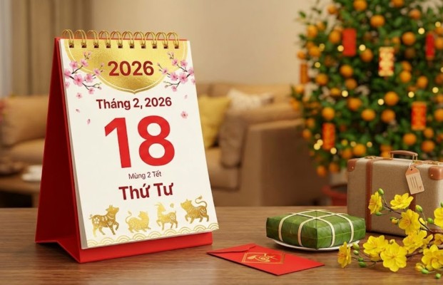 M&ugrave;ng 2 Tết 2026 l&agrave; thứ mấy trong tuần