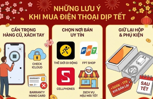 Những lưu &yacute; khi mua điện thoại cận Tết
