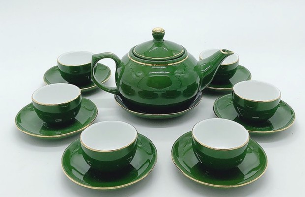 Bộ ấm tr&agrave; gốm sứ cao cấp