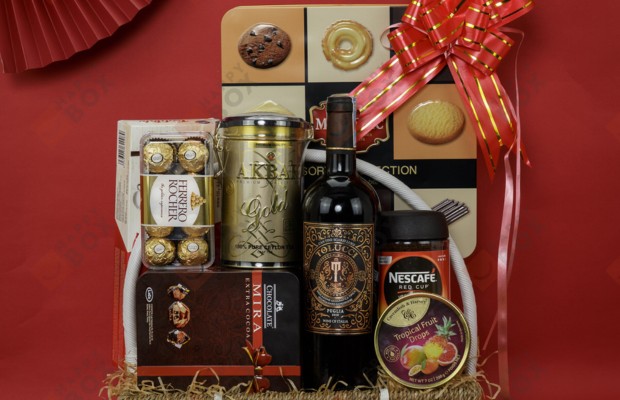 Giỏ qu&agrave; Tết sang trọng phong c&aacute;ch hiện đại