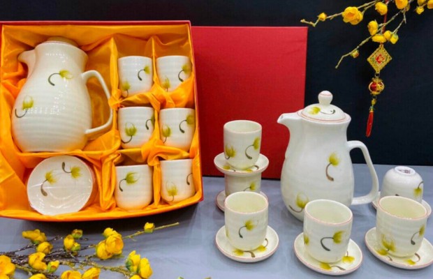 Bộ ly b&igrave;nh gốm sứ cao cấp