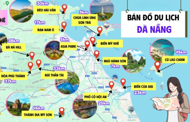 Cập nhật bản đồ du lịch Đà Nẵng mới nhất hiện nay