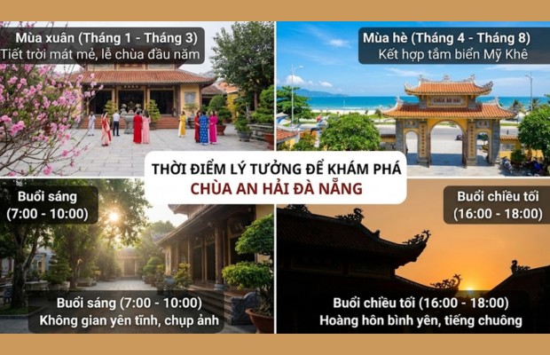Thời điểm l&yacute; tưởng để kh&aacute;m ph&aacute; ch&ugrave;a An Hải Đ&agrave; Nẵng