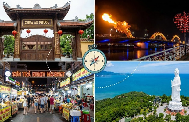 C&aacute;c điểm du lịch gần ch&ugrave;a An Phước Đ&agrave; Nẵng như Cầu Rồng v&agrave; Cầu T&igrave;nh Y&ecirc;u