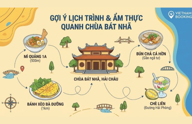 Gợi &yacute; lịch tr&igrave;nh v&agrave; ẩm thực quanh Ch&ugrave;a B&aacute;t Nh&atilde;