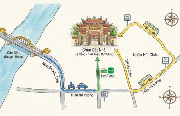 C&aacute;ch di chuyển đến ch&ugrave;a B&aacute;t Nh&atilde;