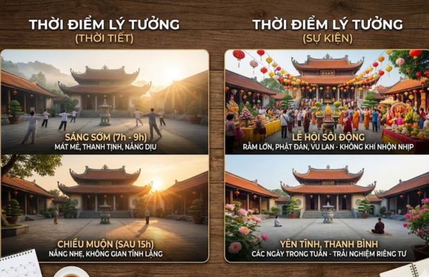 Thời điểm l&yacute; tưởng nhất để gh&eacute; thăm ch&ugrave;a Hương Sơn