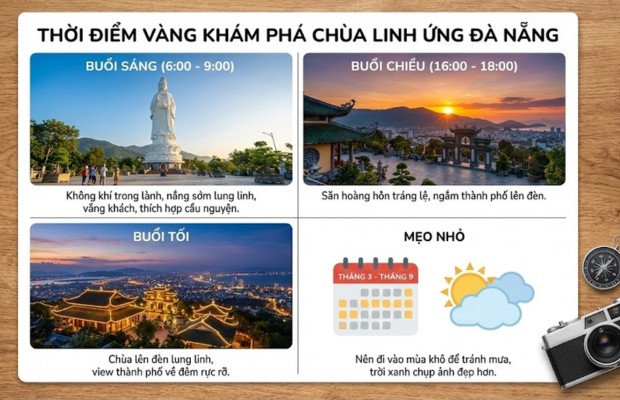 thời điểm th&iacute;ch hợp khi đi tham quan ch&ugrave;a linh ứng 