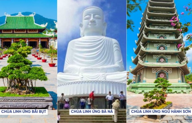 Tổng hợp ba ch&ugrave;a Linh Ứng: Sơn Tr&agrave;, Ngũ H&agrave;nh Sơn v&agrave; B&agrave; N&agrave; Hills.