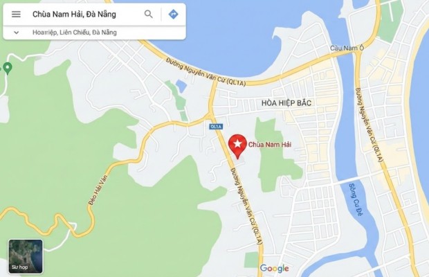 Vị tr&iacute; địa l&yacute; của ch&ugrave;a nam hải