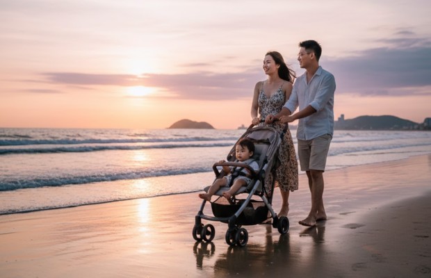 đưa trẻ đi dạo biển