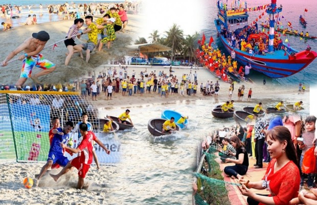 Phần hội s&ocirc;i động với c&aacute;c tr&ograve; chơi d&acirc;n gian miền biển