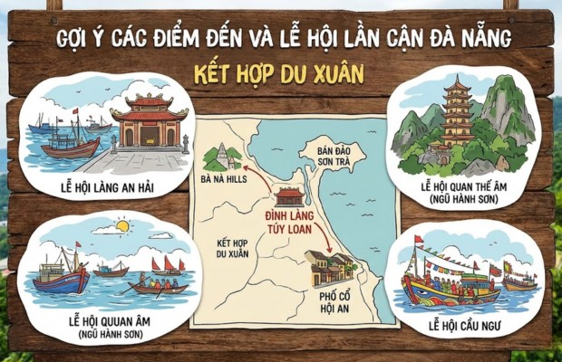 Gợi &yacute; c&aacute;c điểm đến v&agrave; lễ hội l&acirc;n cận đ&igrave;nh l&agrave;ng t&uacute;y loan