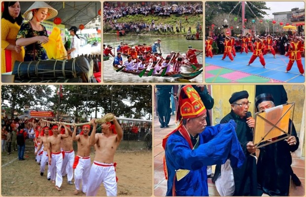 C&aacute;c hoạt động tr&ecirc;n s&ocirc;ng T&uacute;y Loan trong khu&ocirc;n khổ phần hội của lễ hội l&agrave;ng.