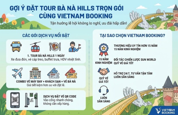 Gợi &yacute; đặt Tour B&agrave; N&agrave; Hills trọn g&oacute;i c&ugrave;ng Vietnam Booking