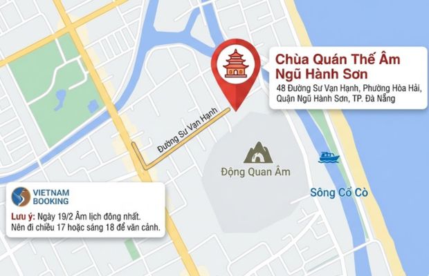 Địa điểm Lễ hội Qu&aacute;n Thế &Acirc;m tại ch&ugrave;a Qu&aacute;n Thế &Acirc;m Ngũ H&agrave;nh Sơn Đ&agrave; Nẵng