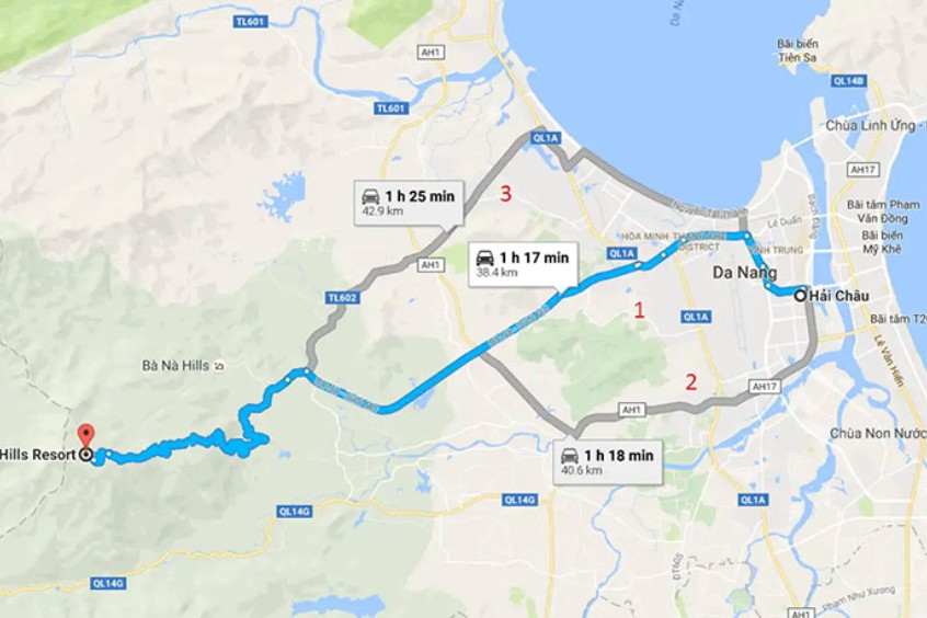 B&agrave; N&agrave; Hills tọa lạc tại x&atilde; H&ograve;a Ninh, huyện H&ograve;a Vang, th&agrave;nh phố Đ&agrave; Nẵng