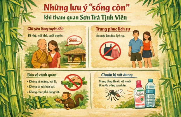 Những lưu &yacute; quan trọng khi tham quan Sơn Tr&agrave; Tịnh Vi&ecirc;n