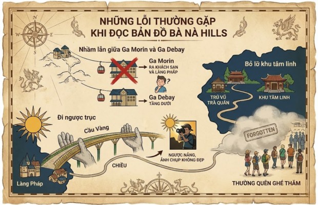 Những lỗi thường gặp khi đọc bản đồ B&agrave; N&agrave; Hills